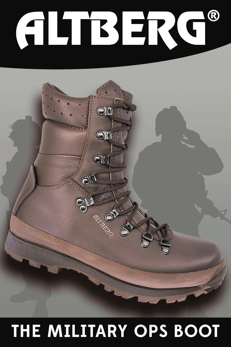 Altberg military boots poster advert
